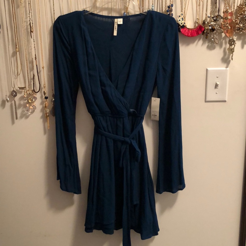 Blue tie dress
